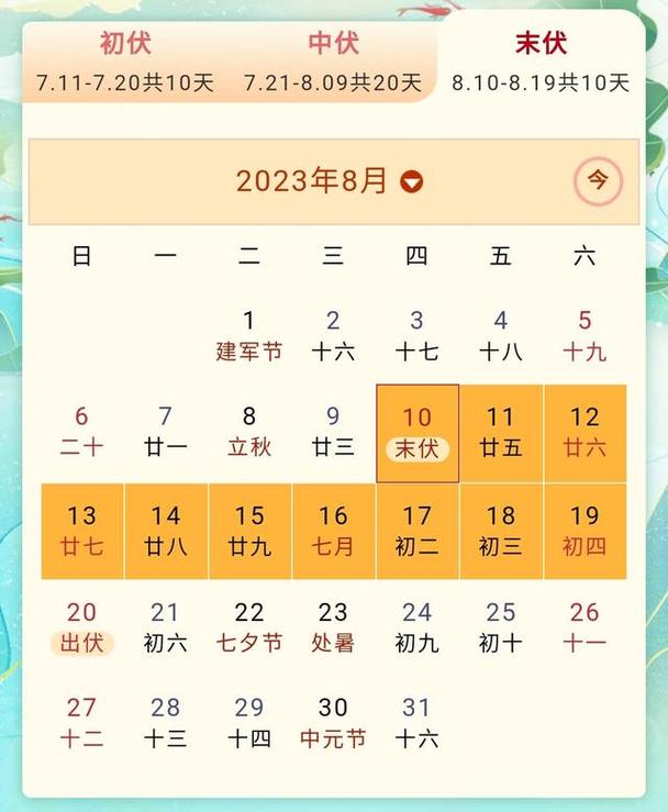 2022三伏天时间表/2020三伏天时间表日历网-第2张图片 2022三伏天时间表/2020三伏天时间表日历网-第2张图片